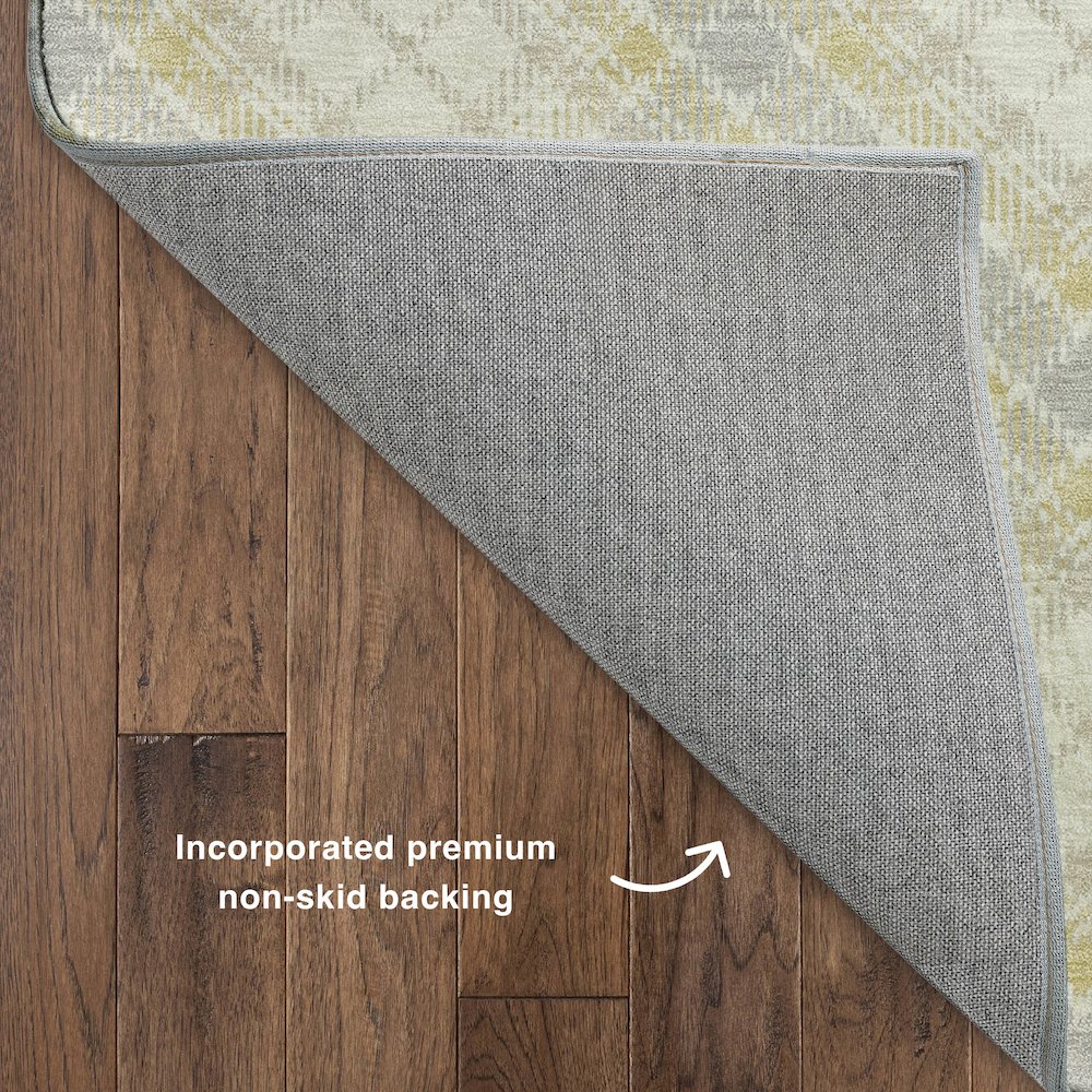 Luxury Washable Indoor/Outdoor Soft Essentials SE3 Gold 10' x 14' Rug. Picture 4
