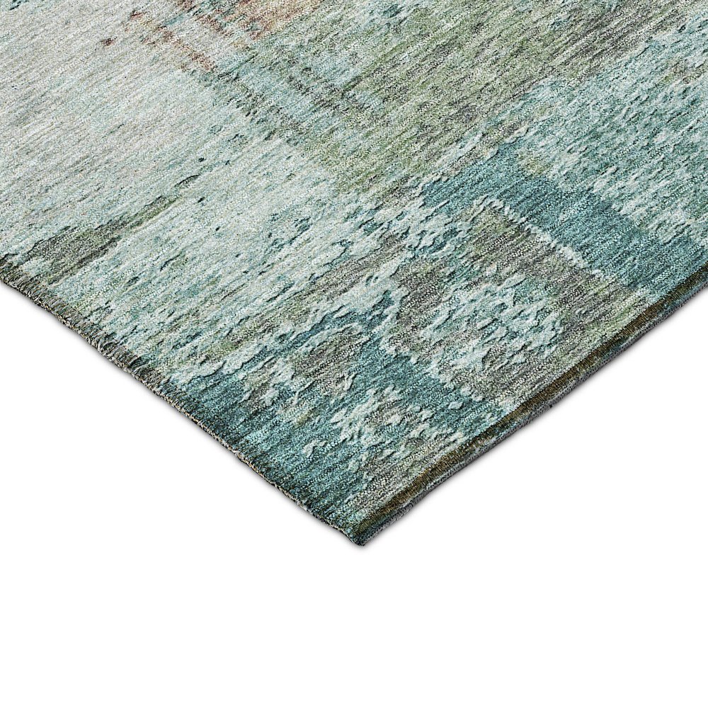Luxury Washable Indoor/Outdoor Solace Teal 10' x 14' Rug. Picture 2