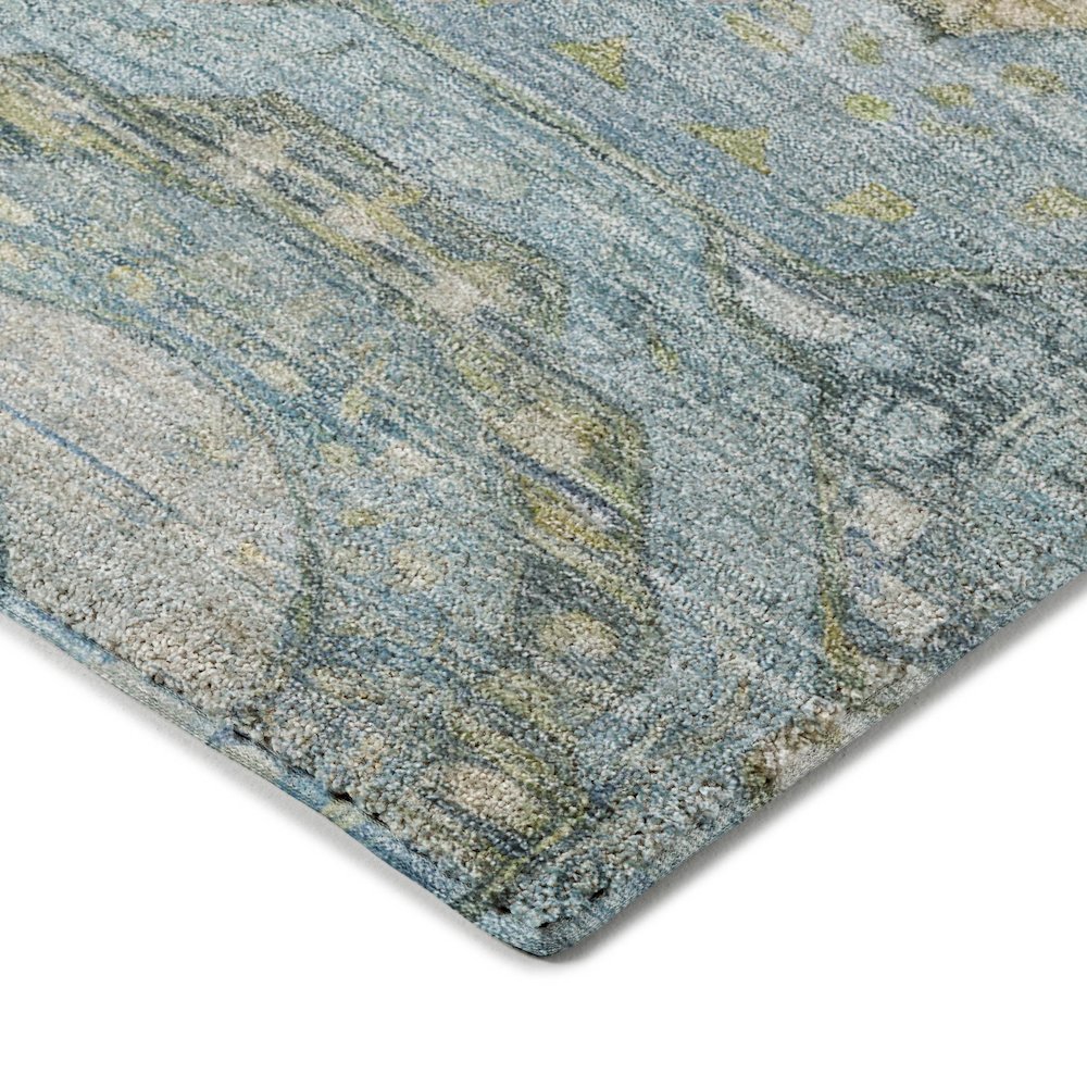 Luxury Washable Indoor/Outdoor Tabrook Blue 10' x 14' Rug. Picture 2