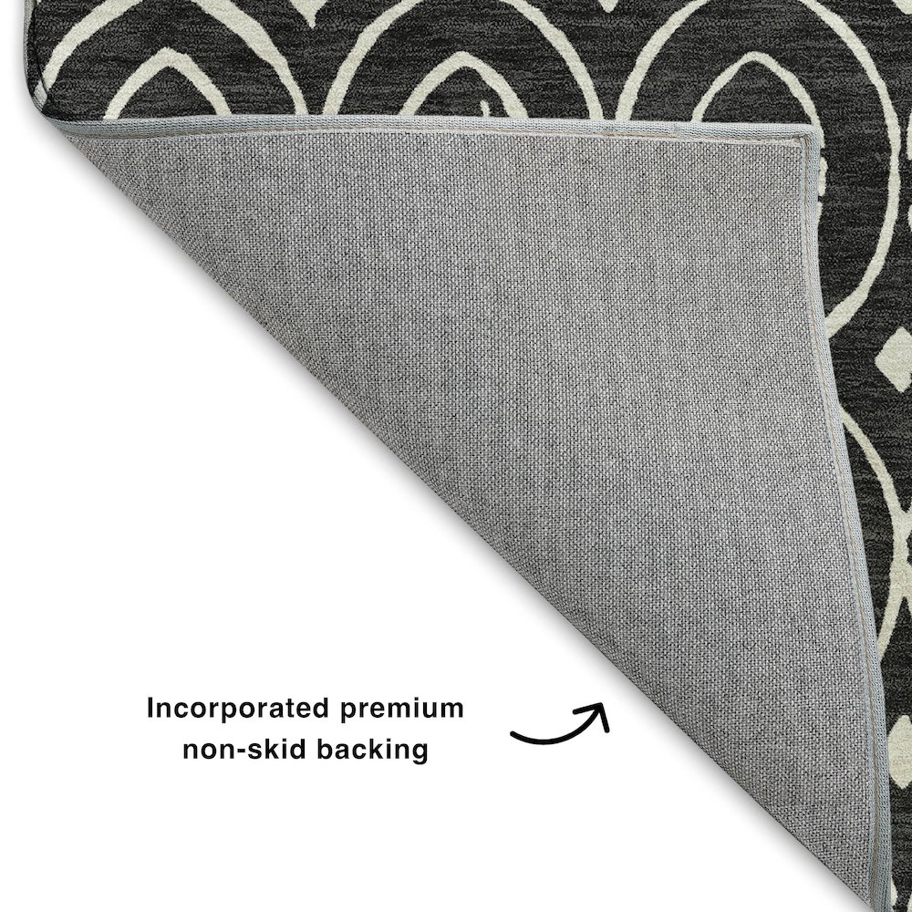 Luxury Washable Indoor/Outdoor The Reserve Black 10' x 14' Rug. Picture 4