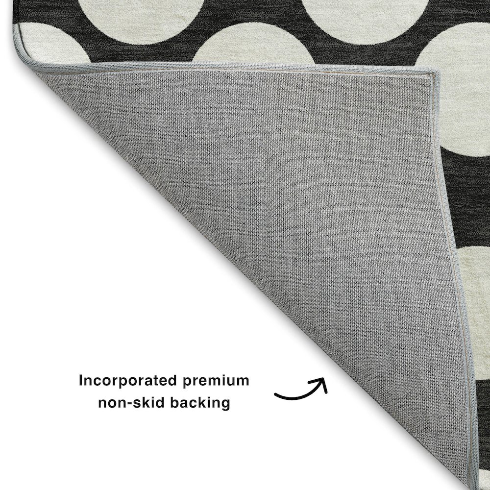 Luxury Washable Indoor/Outdoor The Reserve Black 10' x 14' Rug. Picture 4