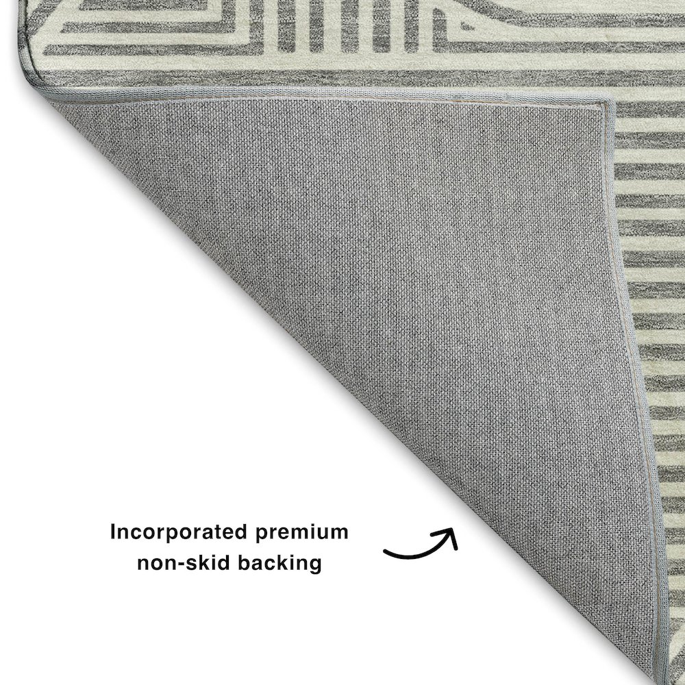 Luxury Washable Indoor/Outdoor The Reserve Gray 10' x 14' Rug. Picture 4