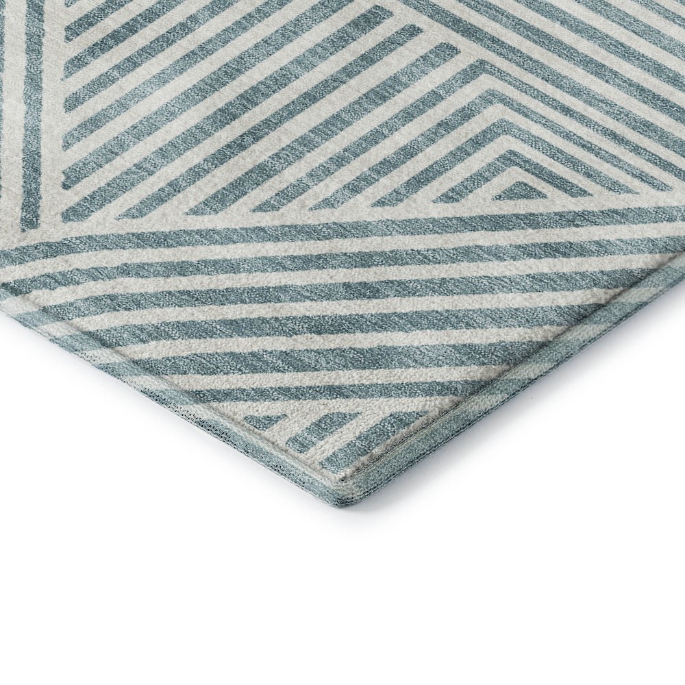 Luxury Washable Indoor/Outdoor The Reserve Teal 10' x 14' Rug. Picture 2