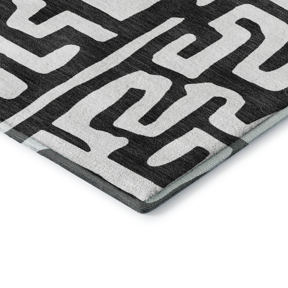 Luxury Washable Indoor/Outdoor The Reserve Black 10' x 14' Rug. Picture 2