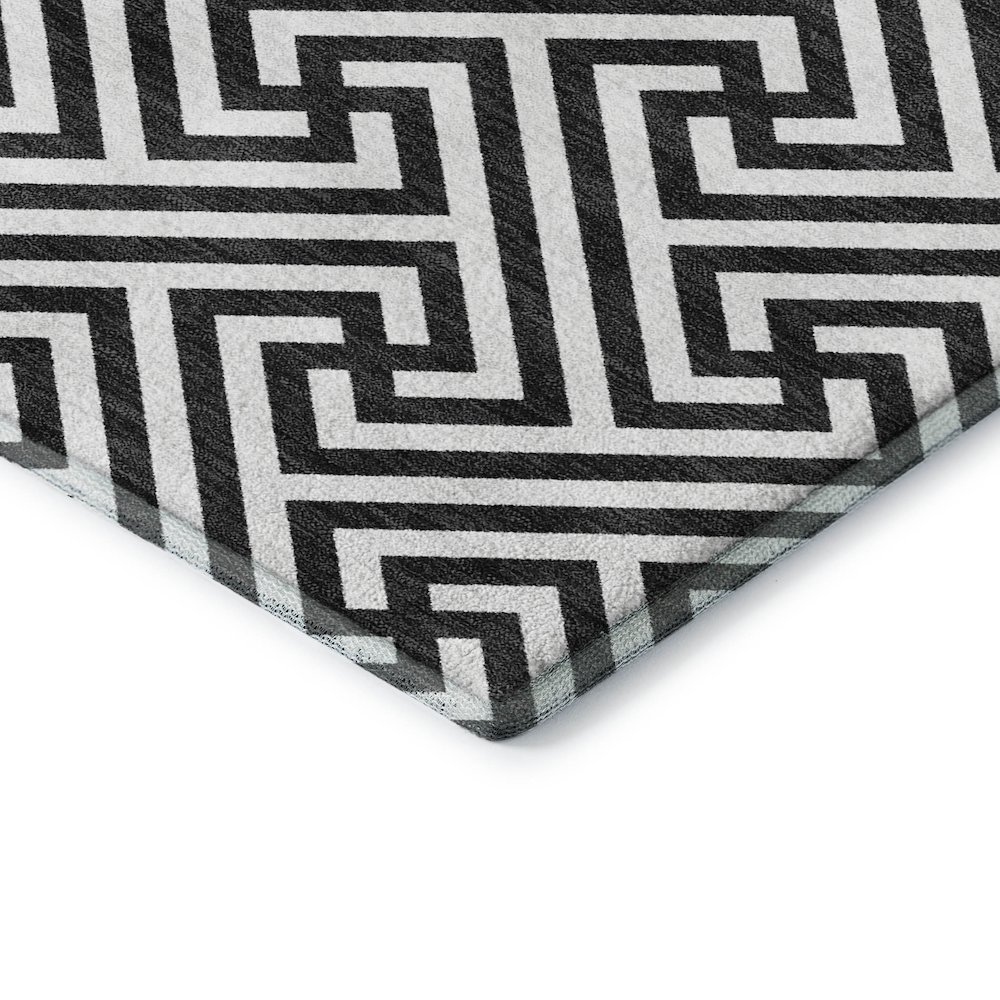 Luxury Washable Indoor/Outdoor The Reserve Black 10' x 14' Rug. Picture 2