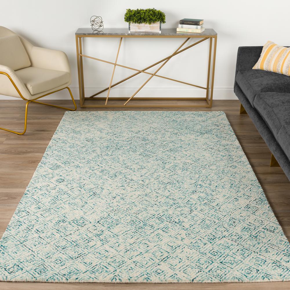 Zoe ZZ1 Teal 5' x 7'6" Rug. Picture 2