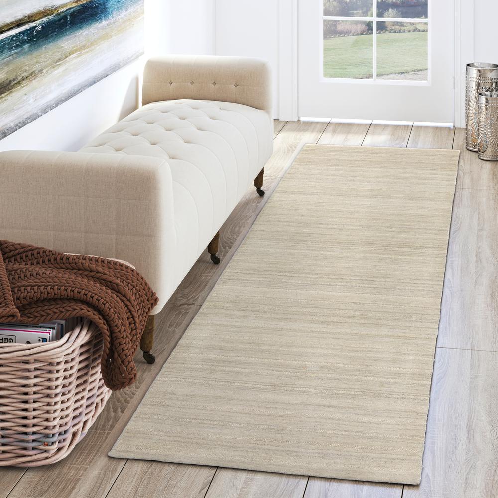 Rafia RF100 Linen 2'3" x 7'6" Runner Rug. Picture 2