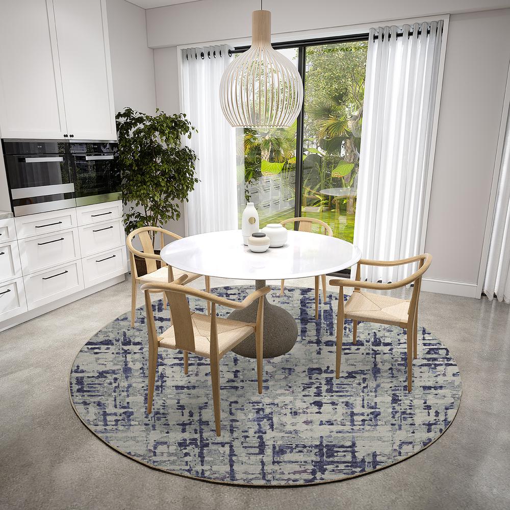 Brisbane BR5 Eggplant 8' x 8' Round Rug. Picture 2