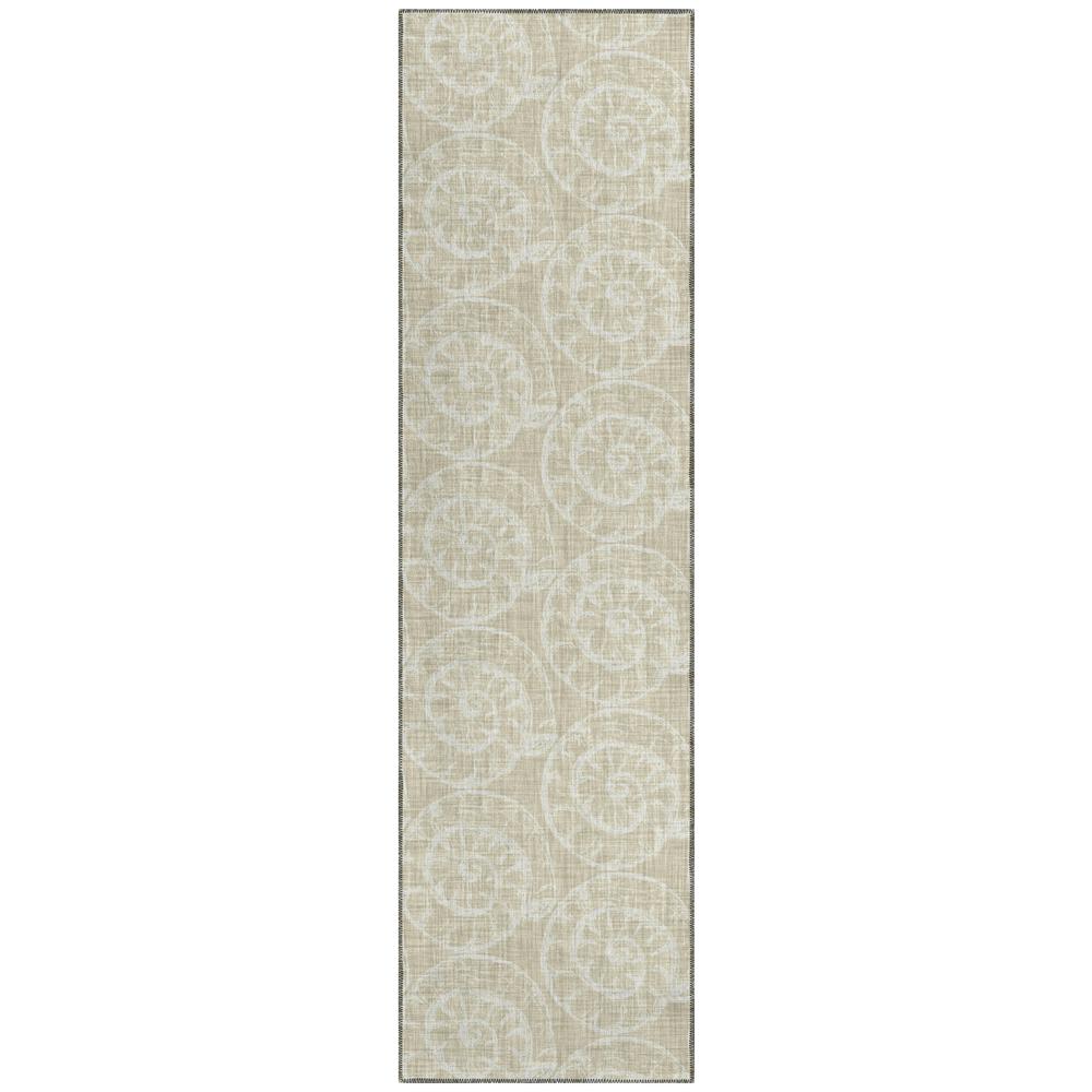 Indoor/Outdoor Surfside ASR41 Beige Washable 2'3" x 7'6" Runner Rug. Picture 1