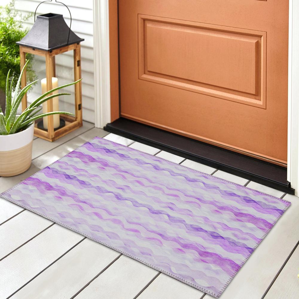 Indoor/Outdoor Surfside ASR46 Purple Washable 1'8" x 2'6" Rug. Picture 2