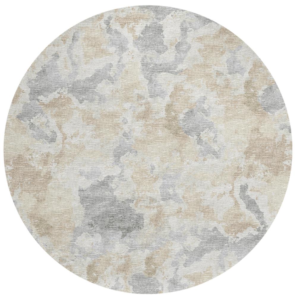 Indoor/Outdoor Accord AAC32 Beige Washable 8' x 8' Round Rug. Picture 1