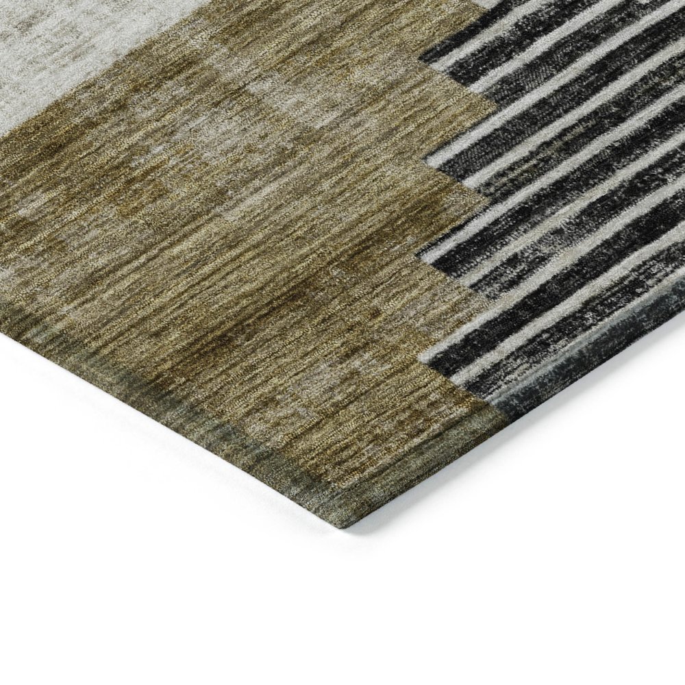 Machine Washable Indoor/Outdoor Chantille Brown 1'8" x 2'6" Rug. Picture 3