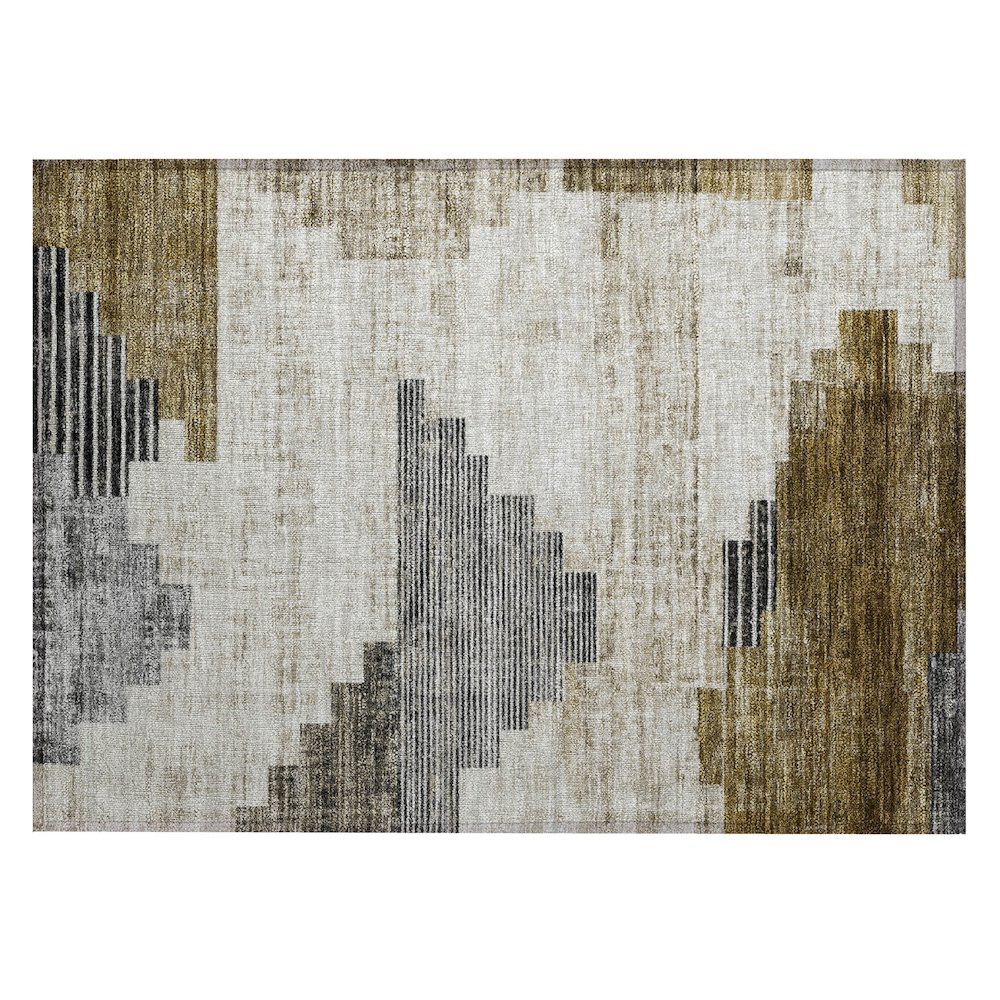 Machine Washable Indoor/Outdoor Chantille Brown 1'8" x 2'6" Rug. Picture 1