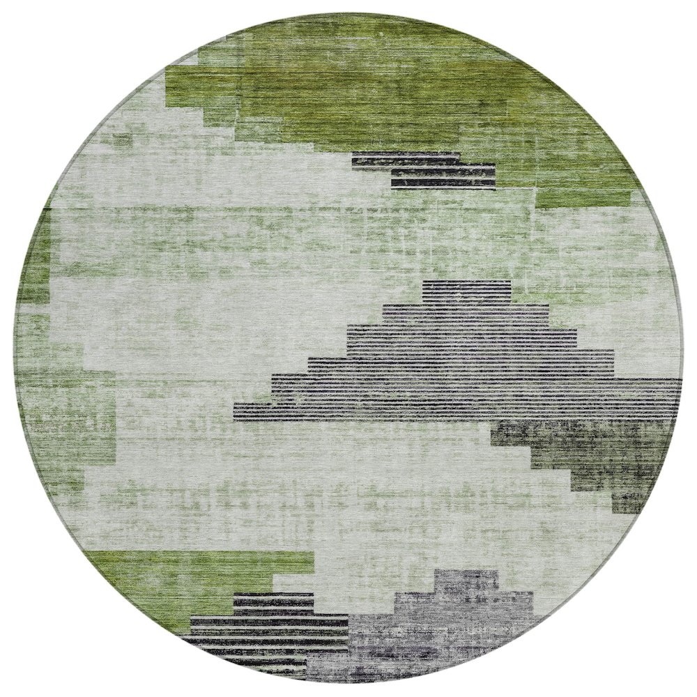 Machine Washable Indoor/Outdoor Chantille Fern 8' x 8' Round Rug. Picture 1