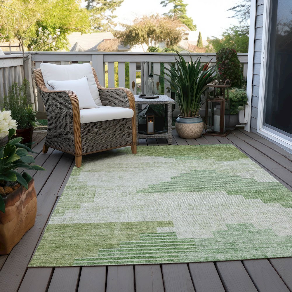 Machine Washable Indoor/Outdoor Chantille Sage 2'6" x 3'10" Rug. Picture 8