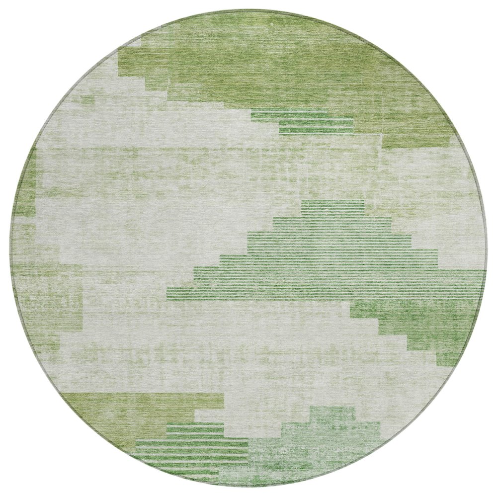 Machine Washable Indoor/Outdoor Chantille Sage 8' x 8' Round Rug. Picture 1