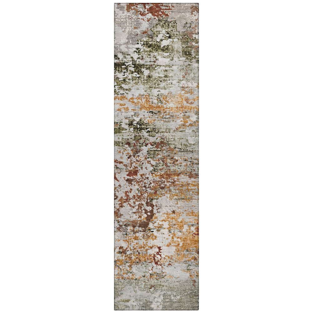 Machine Washable Indoor/Outdoor Chantille Terracotta 2'3" x 7'6" Runner Rug. Picture 1