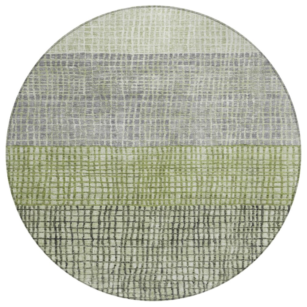 Machine Washable Indoor/Outdoor Chantille Aloe 8' x 8' Round Rug. Picture 1