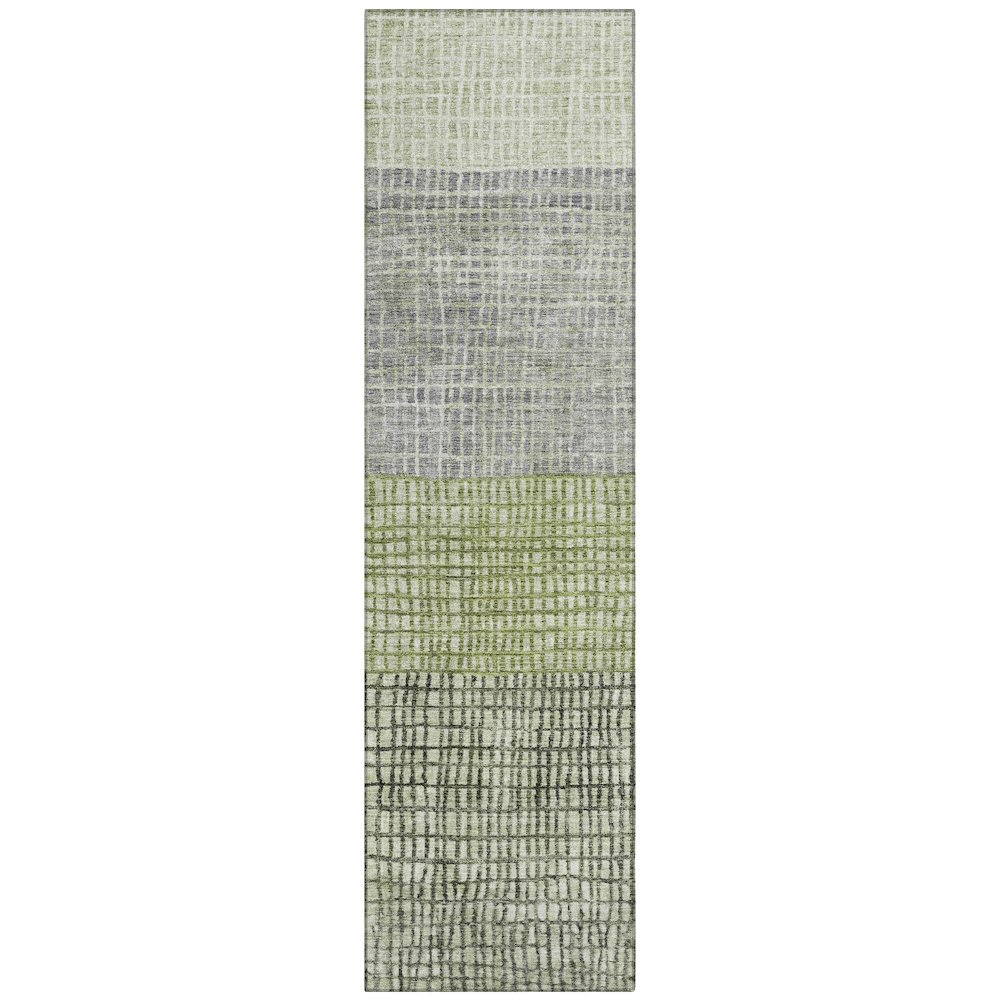 Machine Washable Indoor/Outdoor Chantille Aloe 2'3" x 7'6" Runner Rug. Picture 1
