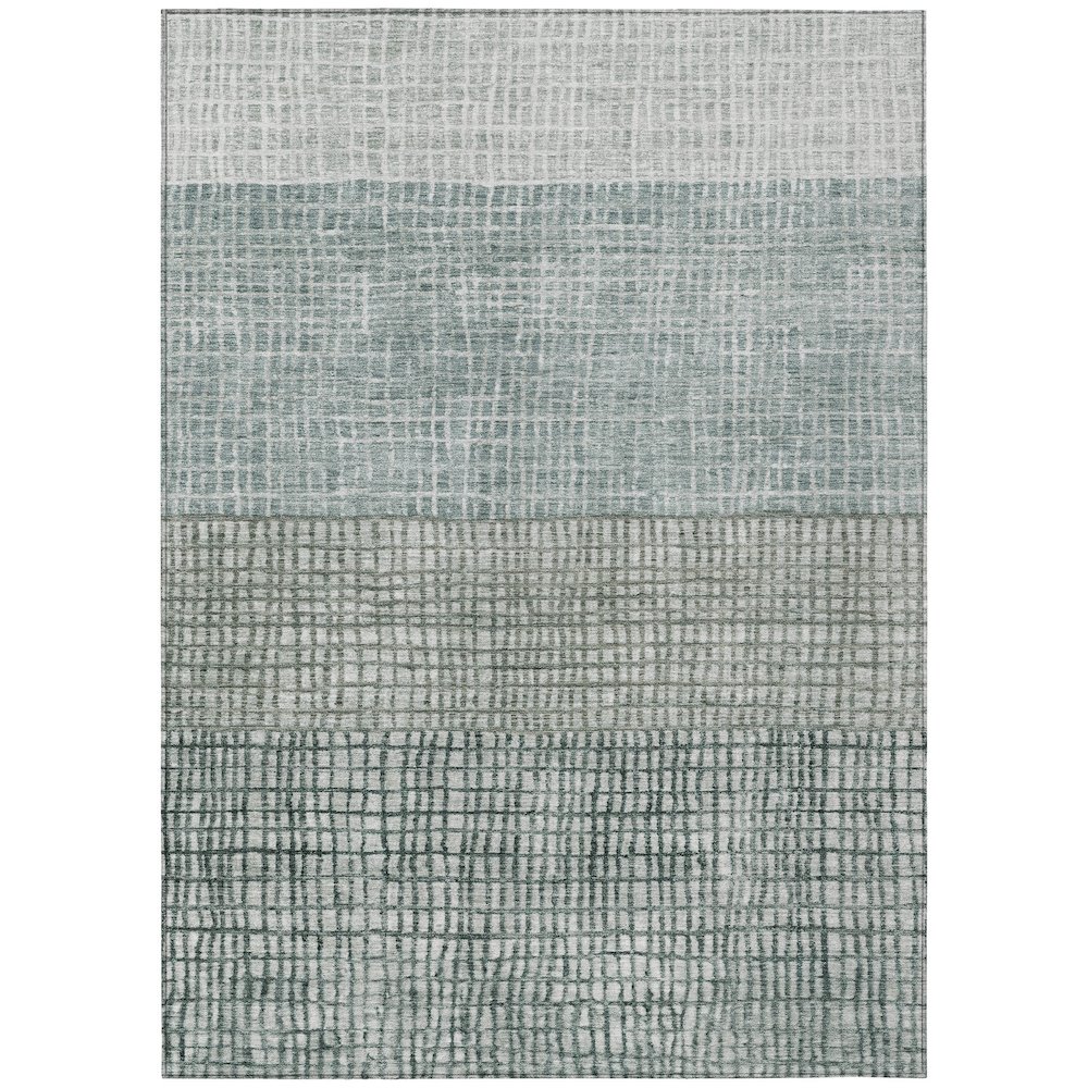 Machine Washable Indoor/Outdoor Chantille Aqua 2'6" x 3'10" Rug. Picture 1