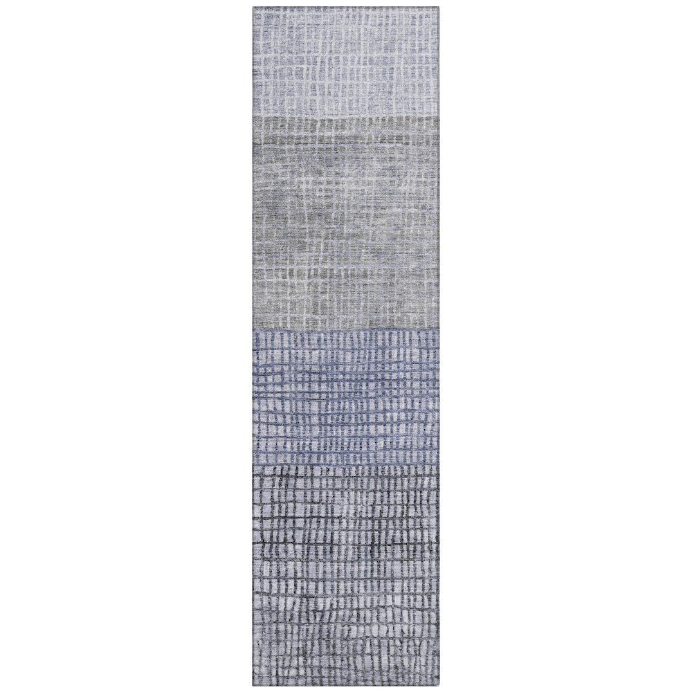 Machine Washable Indoor/Outdoor Chantille Denim 2'3" x 7'6" Runner Rug. Picture 1