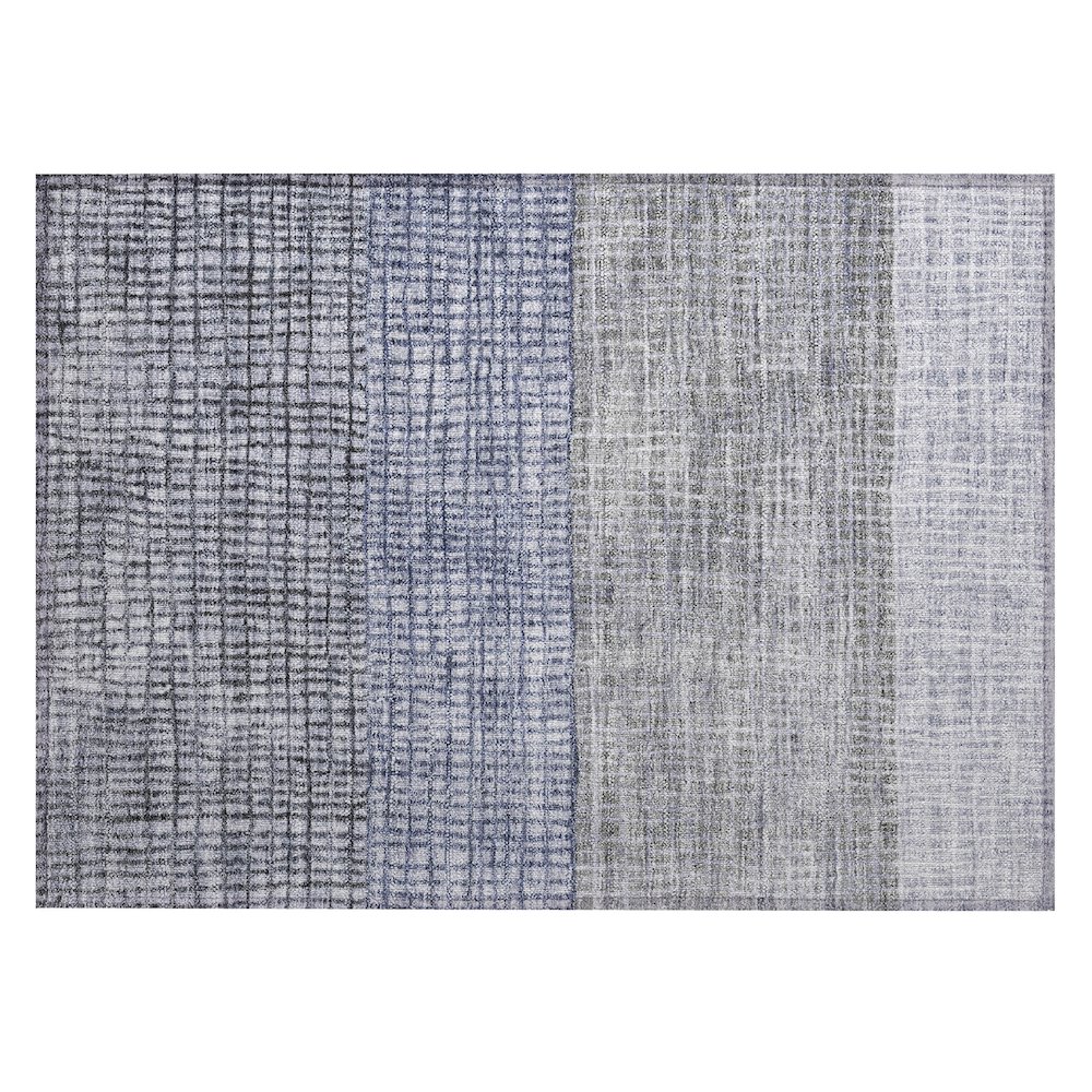 Machine Washable Indoor/Outdoor Chantille Denim 1'8" x 2'6" Rug. Picture 1