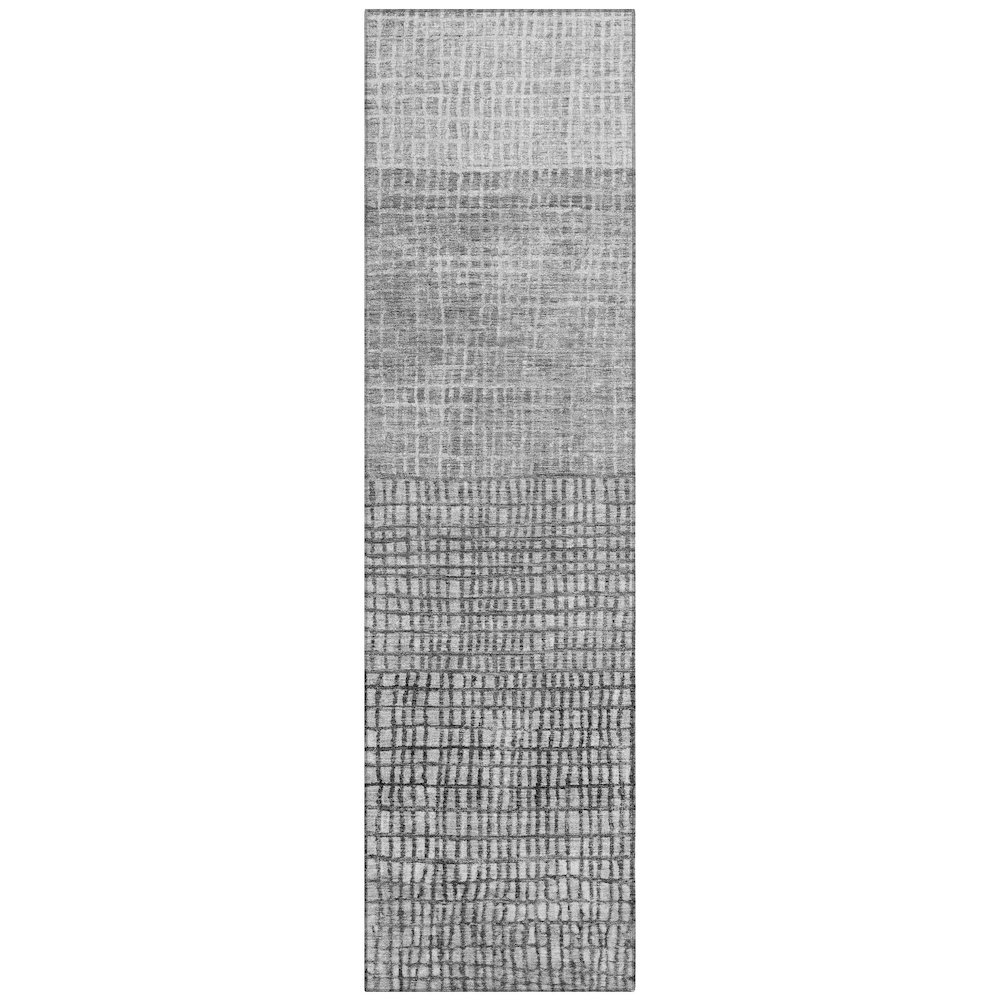 Machine Washable Indoor/Outdoor Chantille Gray 2'3" x 7'6" Runner Rug. Picture 1