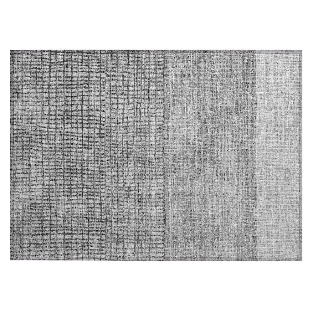 Machine Washable Indoor/Outdoor Chantille Gray 1'8" x 2'6" Rug. Picture 1