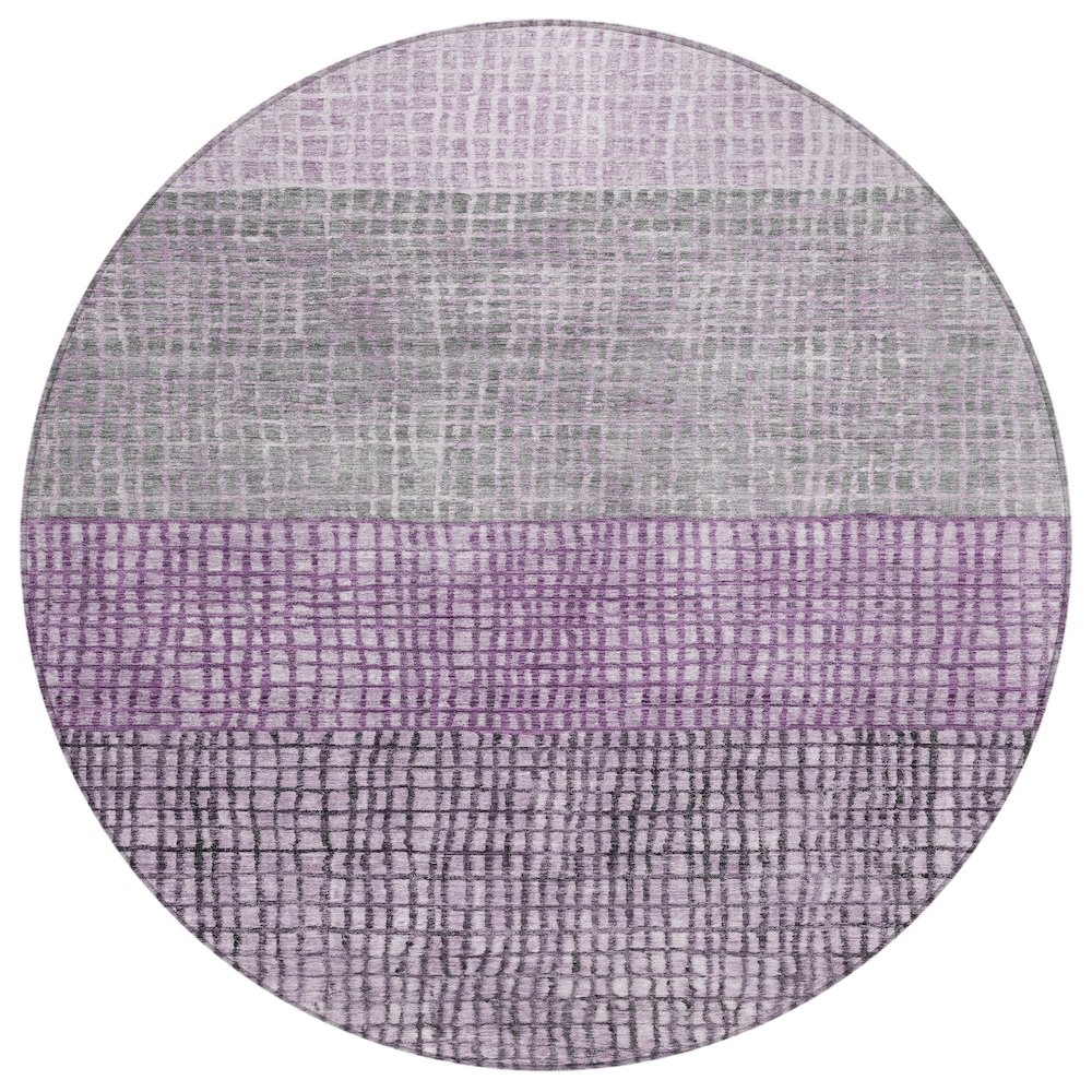 Machine Washable Indoor/Outdoor Chantille Plum 8' x 8' Round Rug. Picture 1