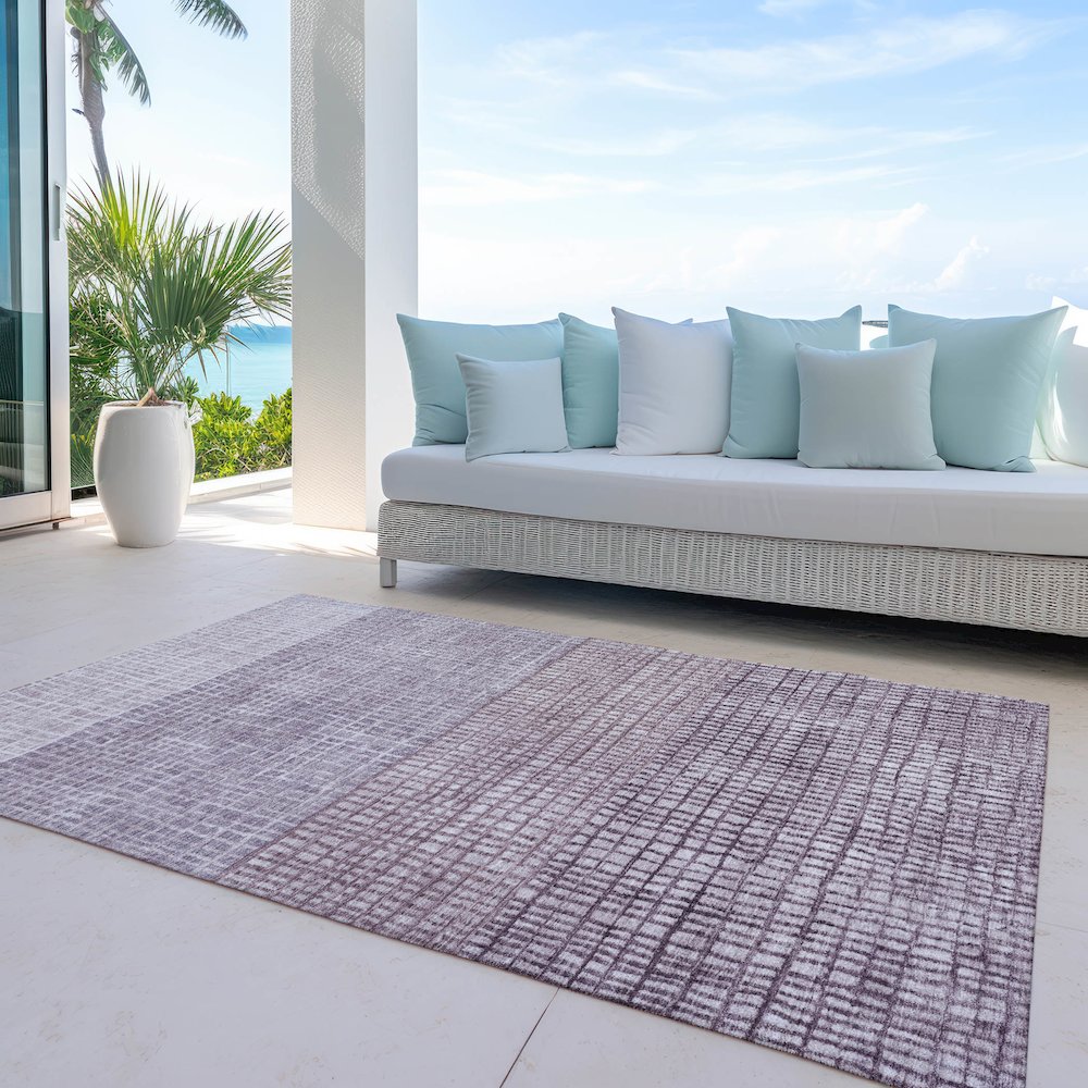 Machine Washable Indoor/Outdoor Chantille Purple 2'6" x 3'10" Rug. Picture 7