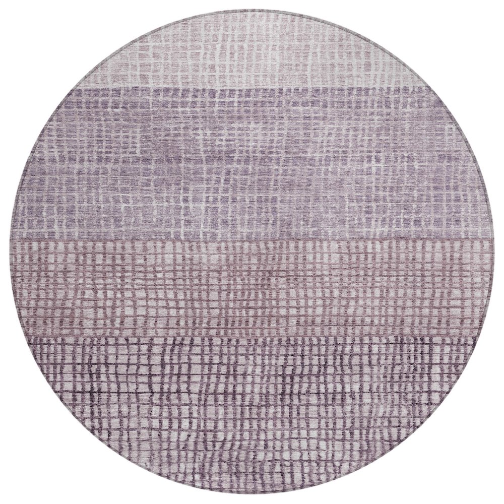 Machine Washable Indoor/Outdoor Chantille Purple 8' x 8' Round Rug. Picture 1