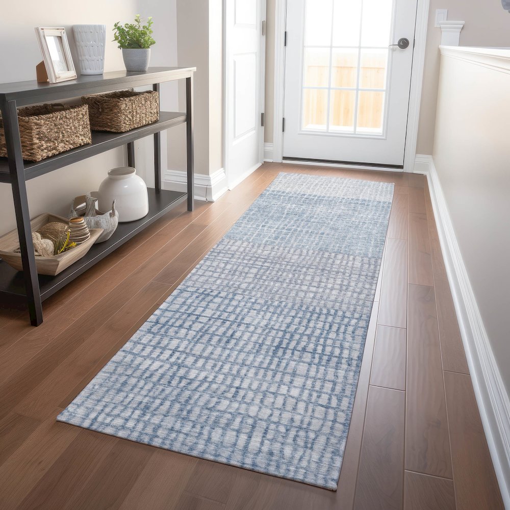 Machine Washable Indoor/Outdoor Chantille Sky 2'3" x 7'6" Runner Rug. Picture 5