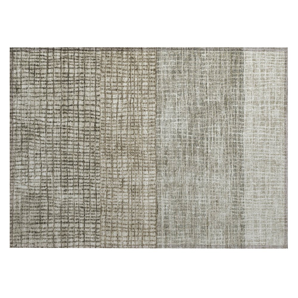 Machine Washable Indoor/Outdoor Chantille Taupe 1'8" x 2'6" Rug. Picture 1