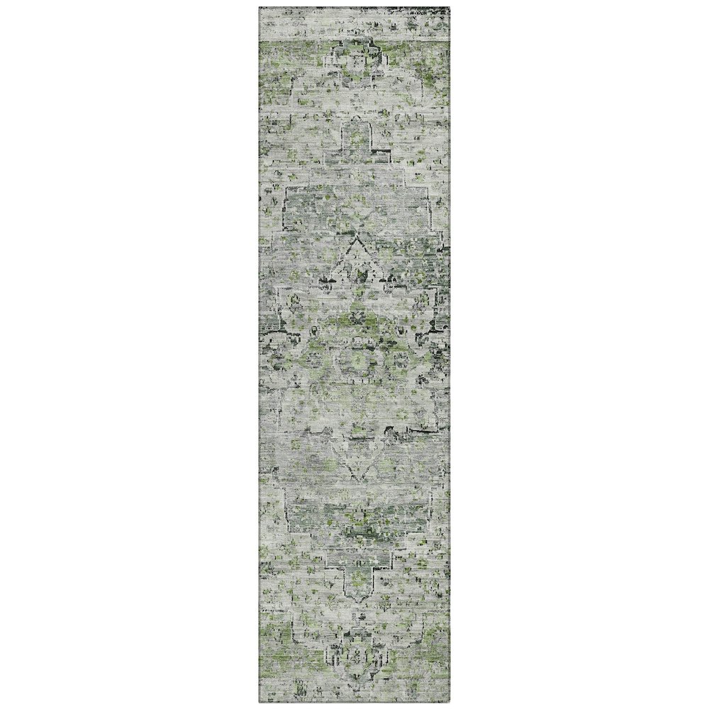 Machine Washable Indoor/Outdoor Chantille Aloe 2'3" x 7'6" Runner Rug. Picture 1