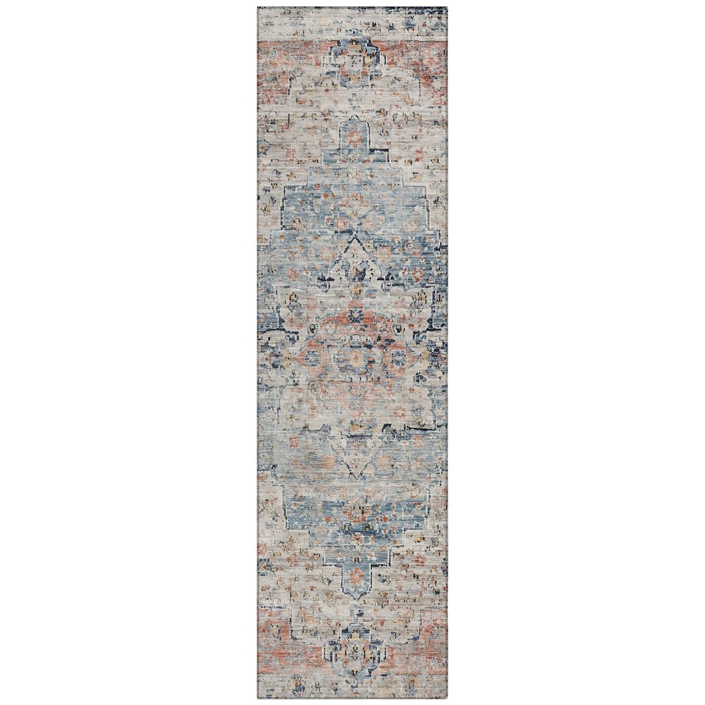 Machine Washable Indoor/Outdoor Chantille Beige 2'3" x 7'6" Runner Rug. Picture 1