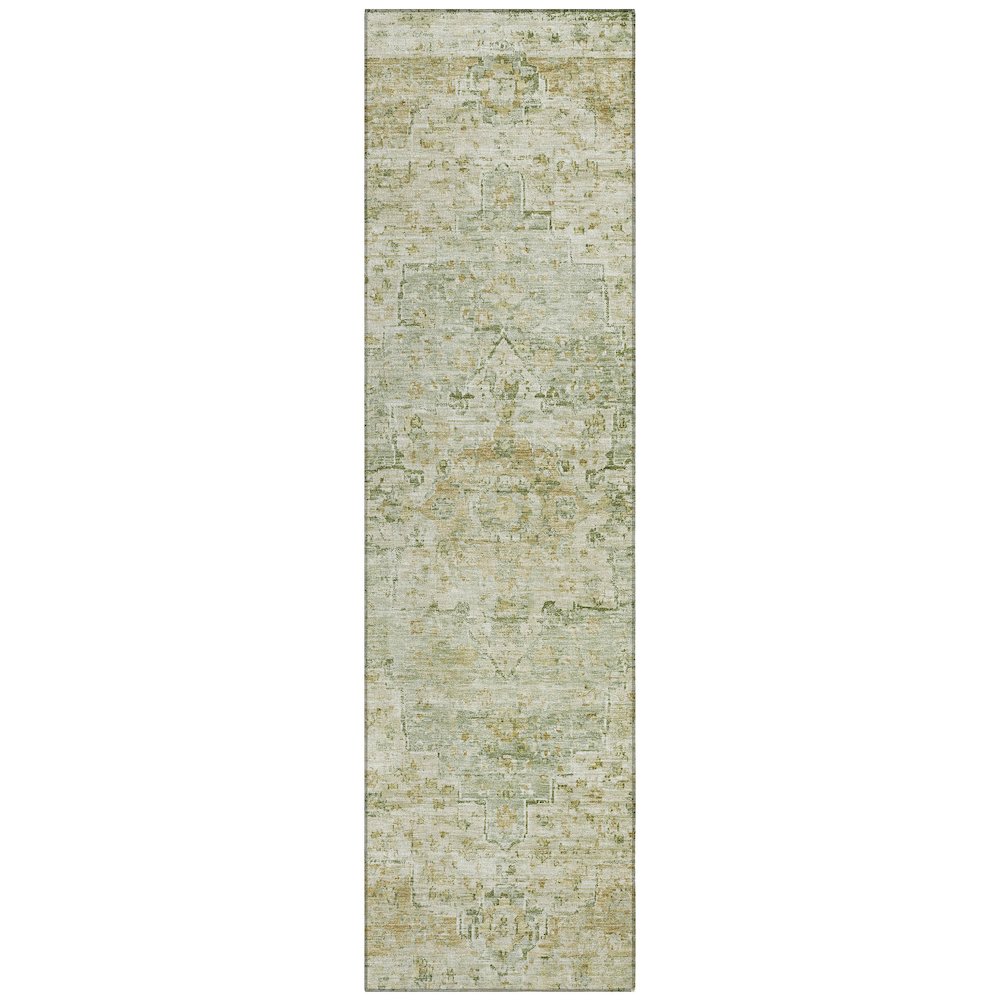 Machine Washable Indoor/Outdoor Chantille Sage 2'3" x 7'6" Runner Rug. Picture 1