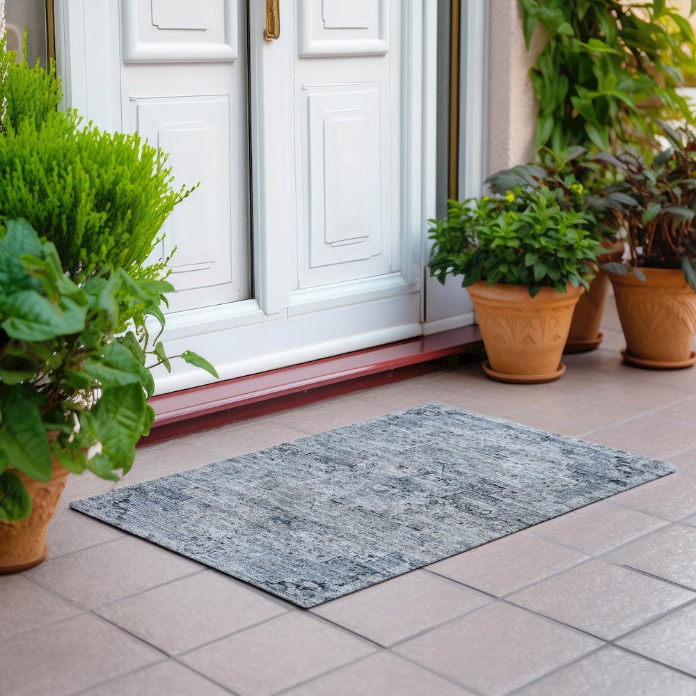 Machine Washable Indoor/Outdoor Chantille Sky 1'8" x 2'6" Rug. Picture 6