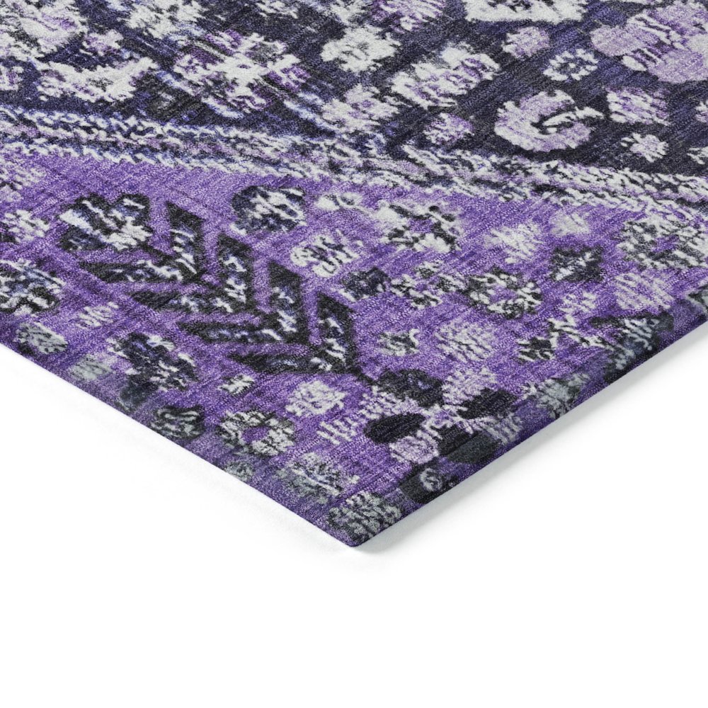 Machine Washable Indoor/Outdoor Chantille Purple 1'8" x 2'6" Rug. Picture 3