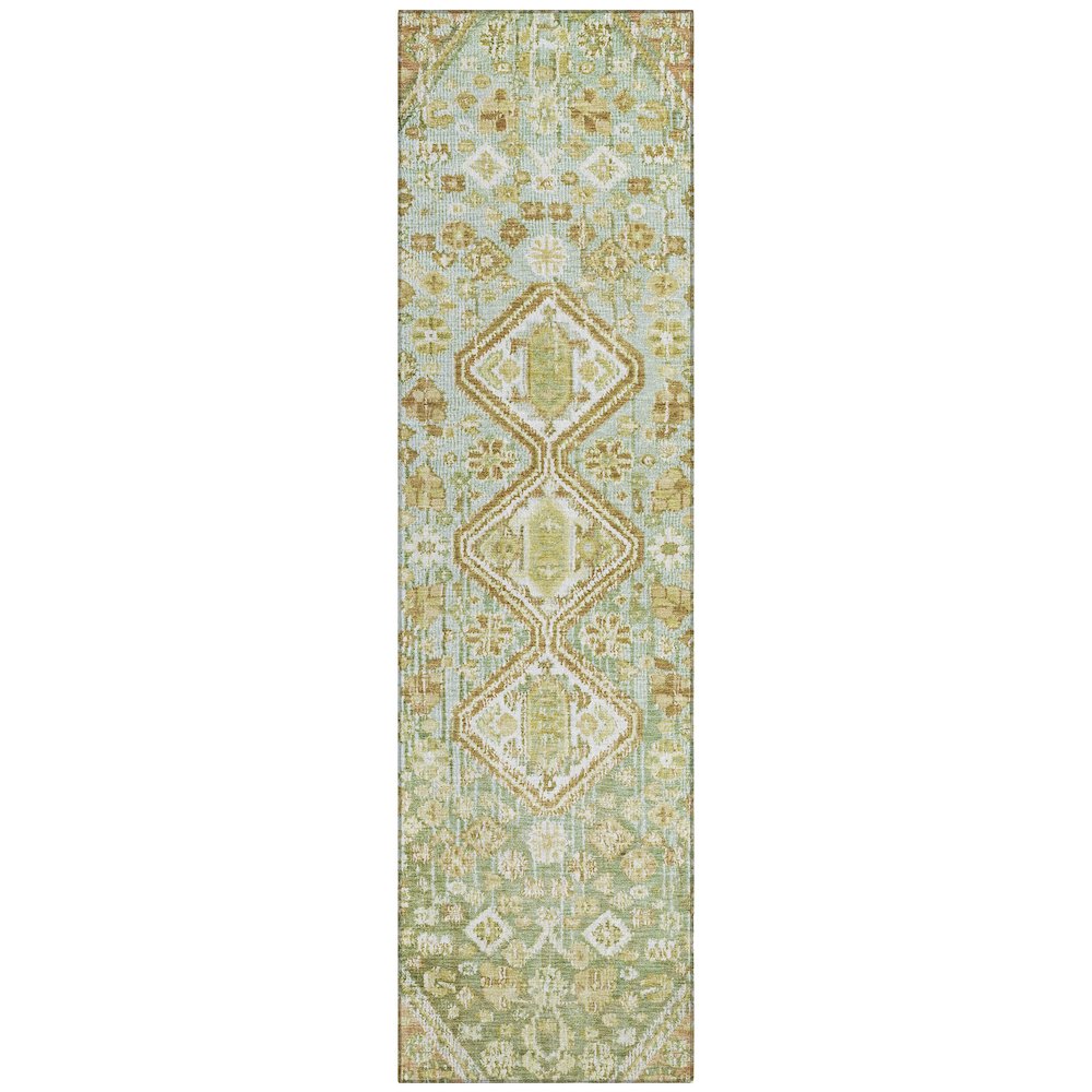 Machine Washable Indoor/Outdoor Chantille Sage 2'3" x 7'6" Runner Rug. Picture 1