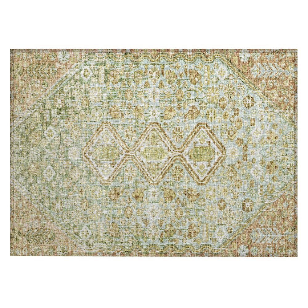 Machine Washable Indoor/Outdoor Chantille Sage 1'8" x 2'6" Rug. Picture 1