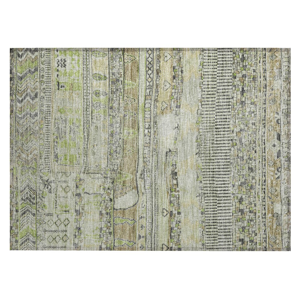 Machine Washable Indoor/Outdoor Chantille Beige 1'8" x 2'6" Rug. Picture 1