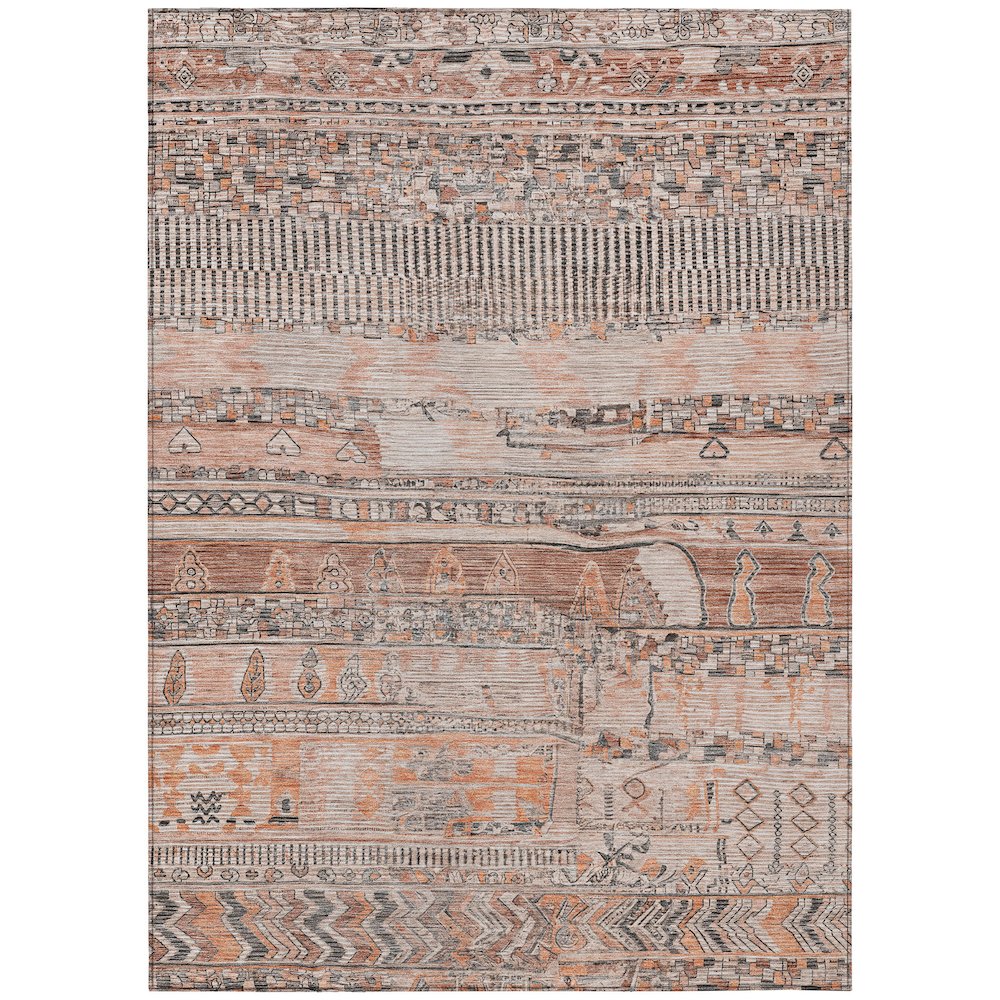Machine Washable Indoor/Outdoor Chantille Terracotta 2'6" x 3'10" Rug. Picture 1