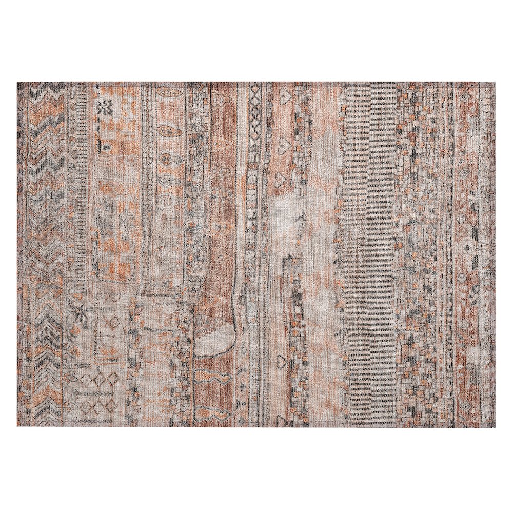 Machine Washable Indoor/Outdoor Chantille Terracotta 1'8" x 2'6" Rug. Picture 1