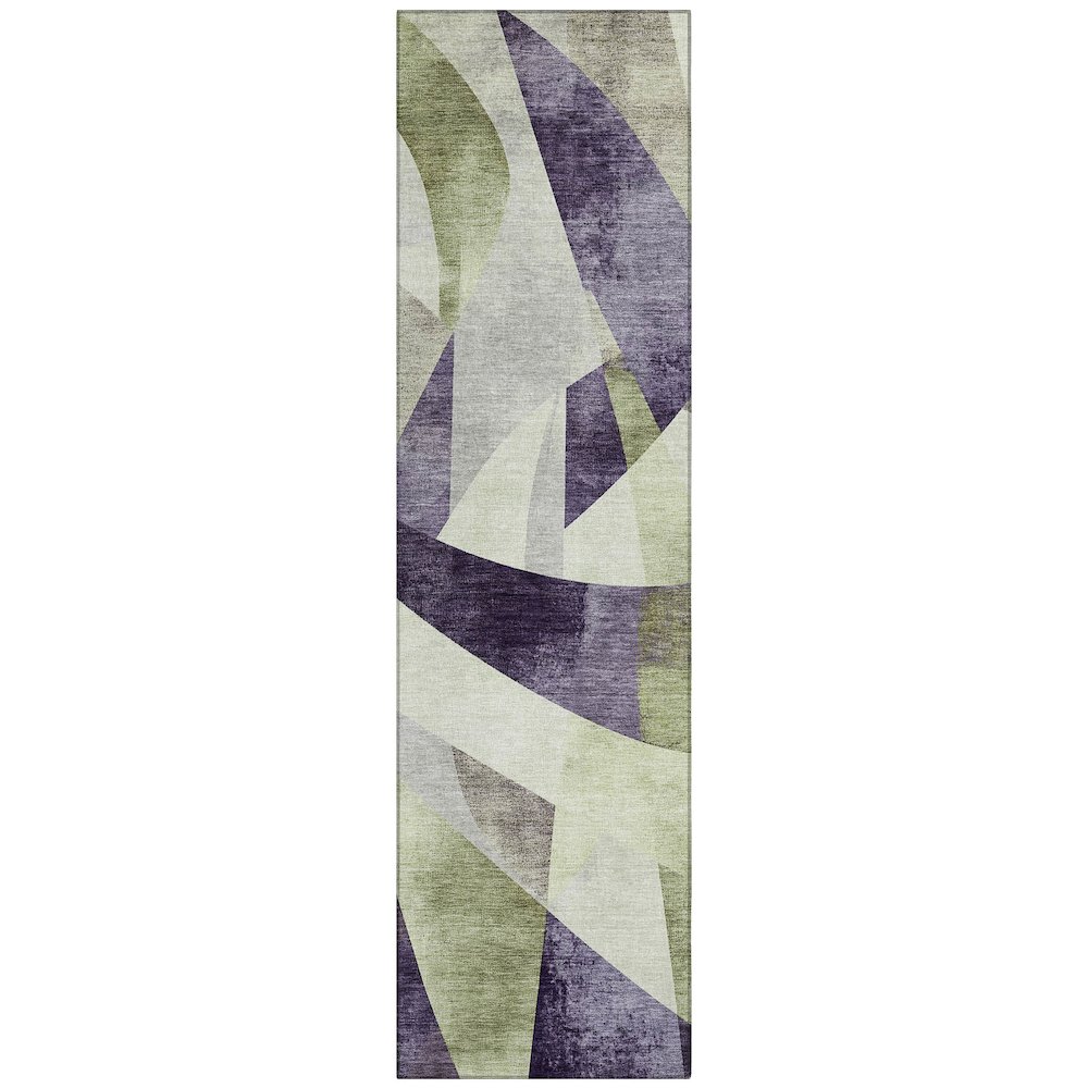 Machine Washable Indoor/Outdoor Chantille Purple 2'3" x 7'6" Runner Rug. Picture 1