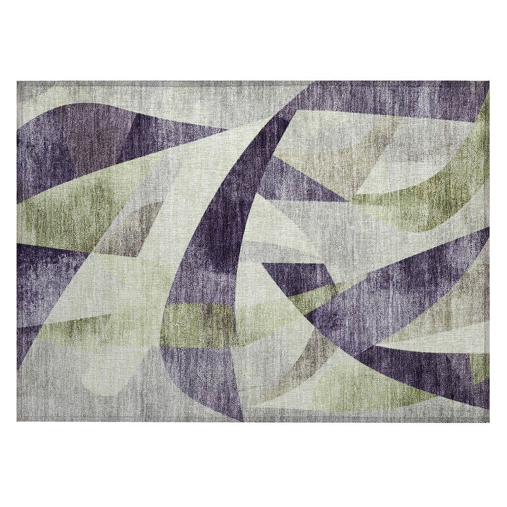 Machine Washable Indoor/Outdoor Chantille Purple 1'8" x 2'6" Rug. Picture 1