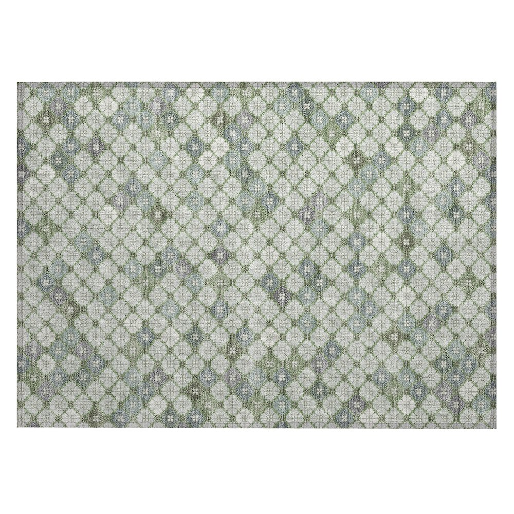 Machine Washable Indoor/Outdoor Chantille Mint 1'8" x 2'6" Rug. Picture 1