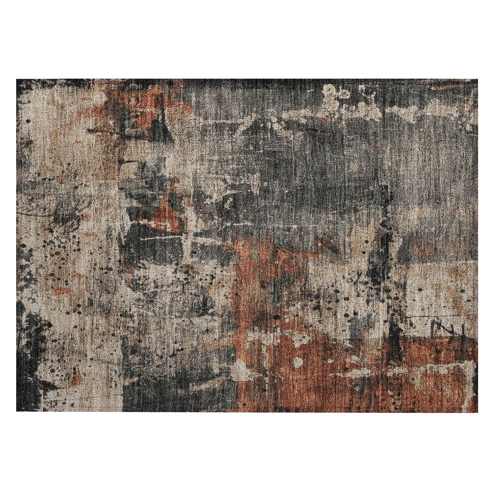 Machine Washable Indoor/Outdoor Chantille Taupe 1'8" x 2'6" Rug. Picture 1