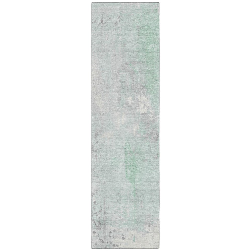 Machine Washable Indoor/Outdoor Chantille Mint 2'3" x 7'6" Runner Rug. Picture 1