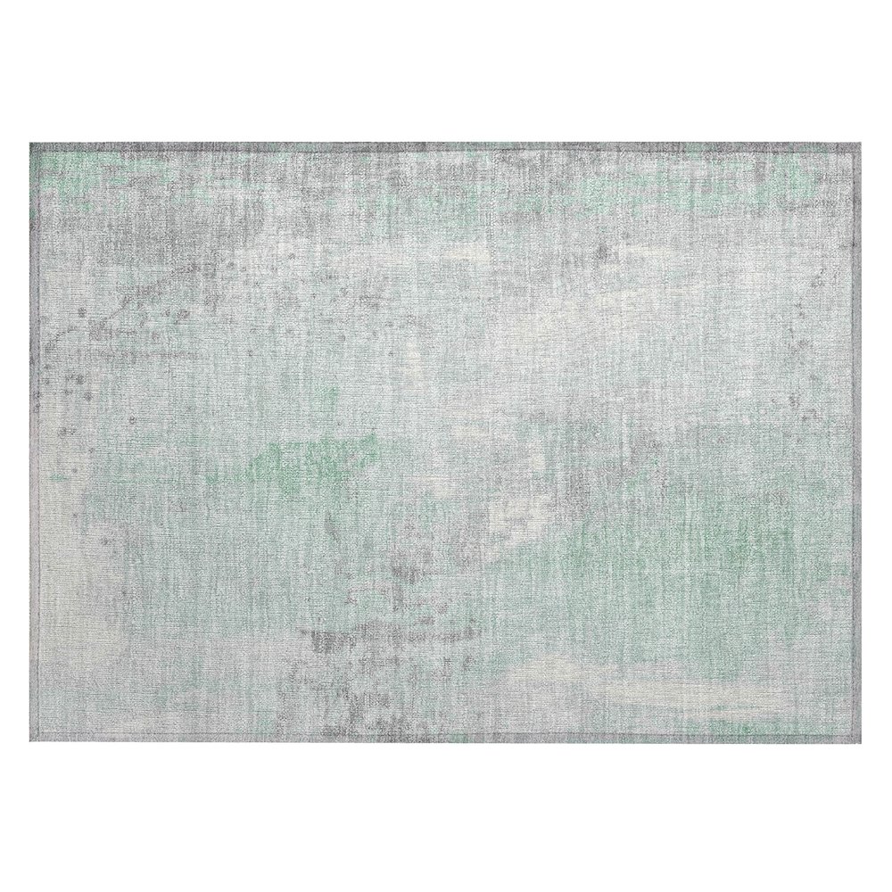Machine Washable Indoor/Outdoor Chantille Mint 1'8" x 2'6" Rug. Picture 1