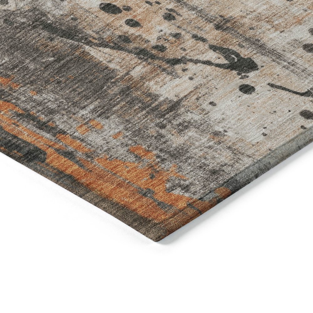 Machine Washable Indoor/Outdoor Chantille Orange 1'8" x 2'6" Rug. Picture 3